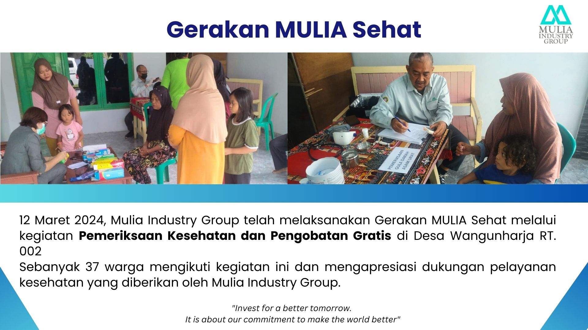 Gerakan MULIA Sehat: Pemeriksaan Kesehatan & Pengobatan Gratis